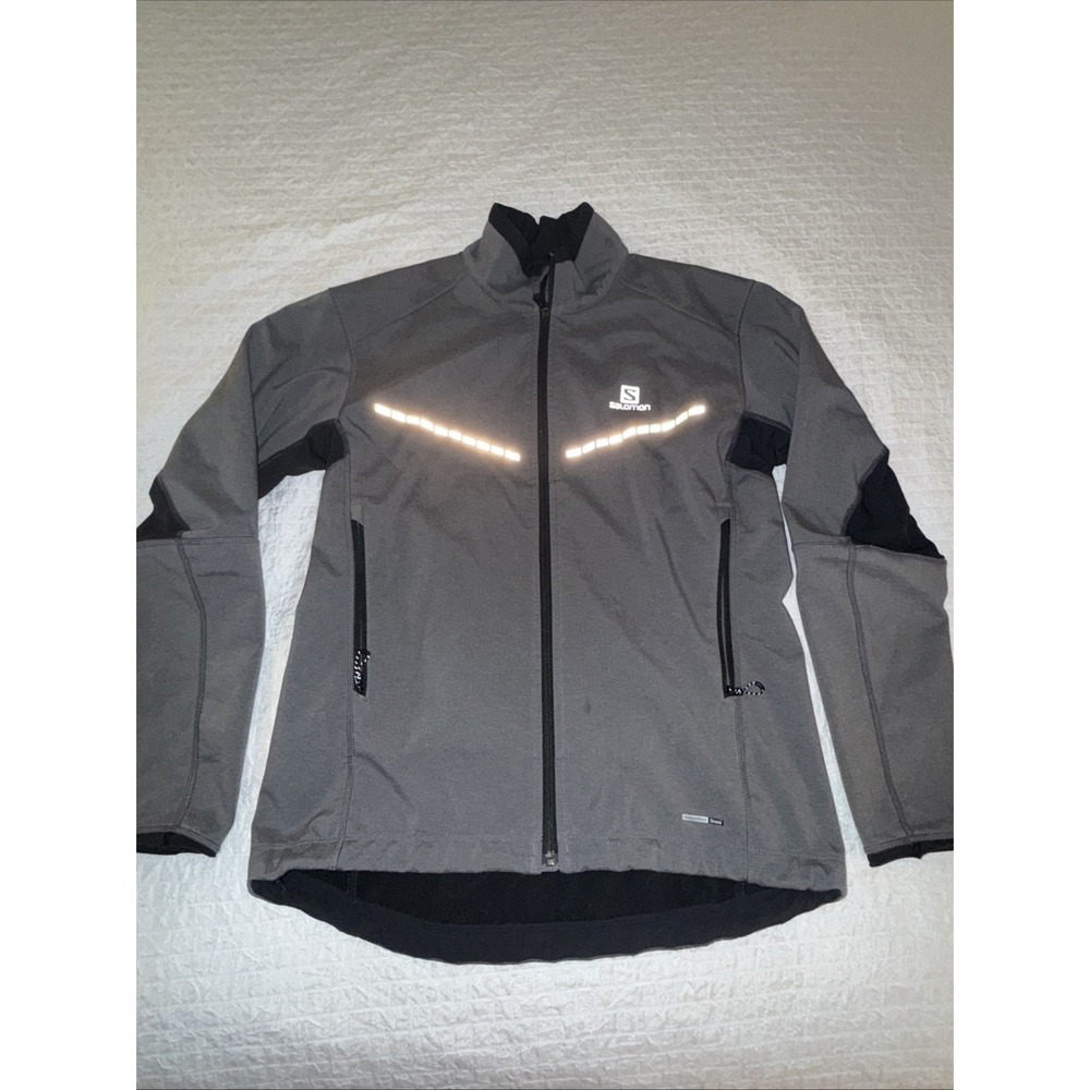 Salomon Advanced Skin Shield Gray Black Soft Shell Jacket‎ Women's size Large
